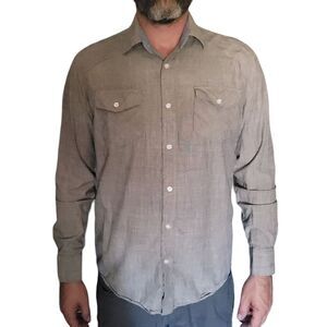 American Rag Shirt Men's M Denim Cowboy Cut Button Pockets Long Sleeve Cotton